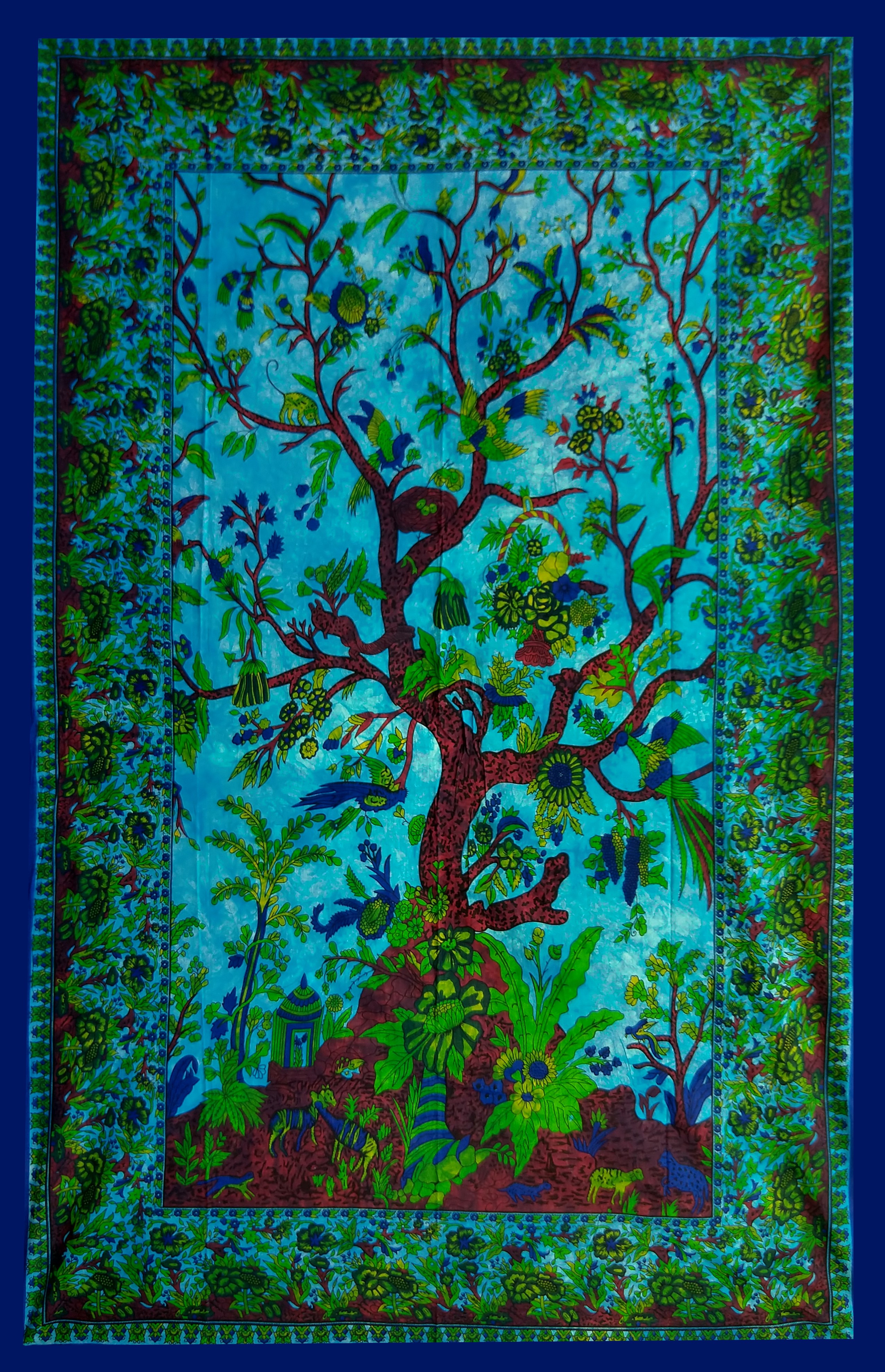 Queen Turquoise Tree of life TAPESTRY (B327D)
